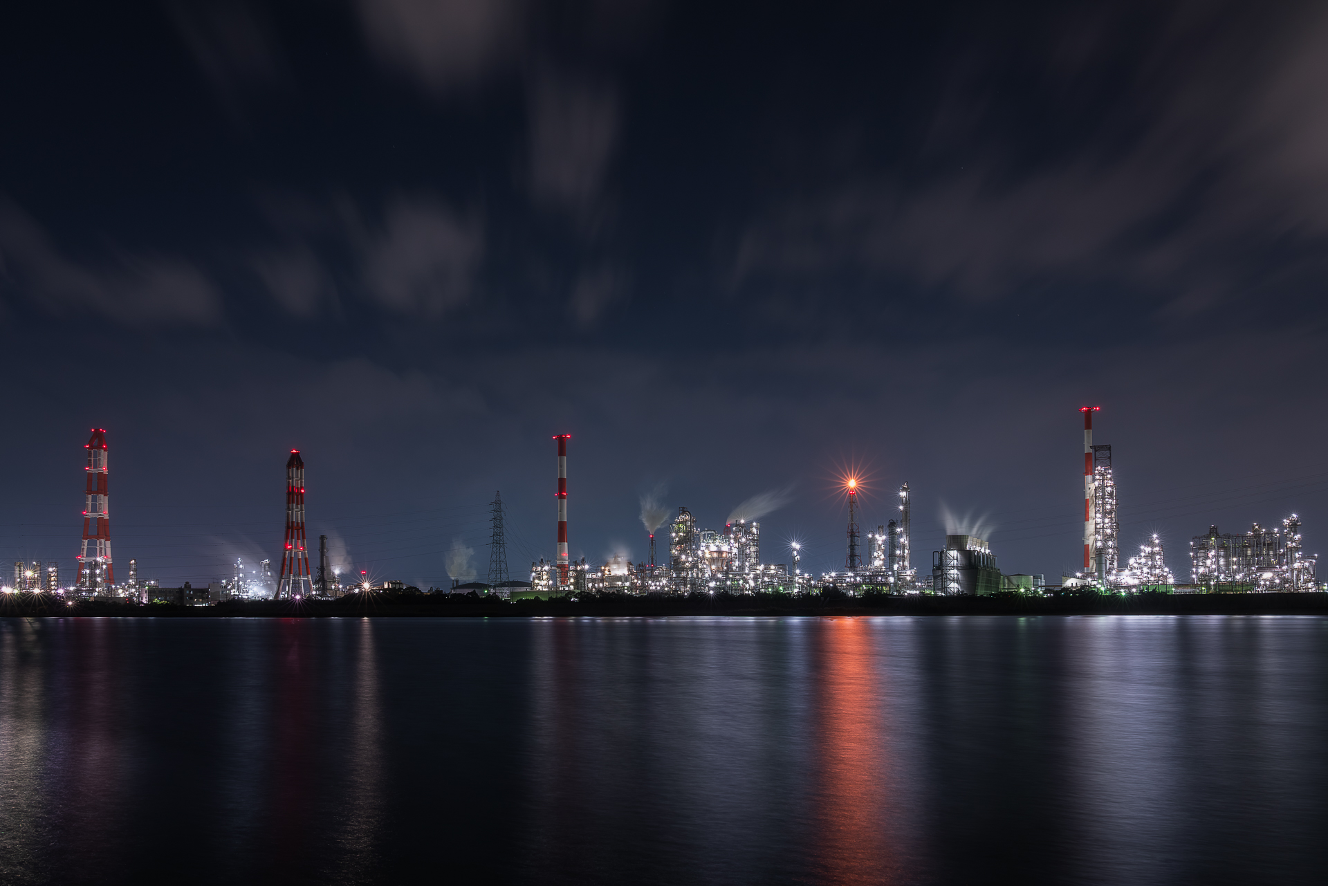 工場夜景(磯津・鈴鹿川河口エリア)
