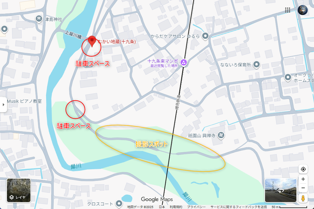 犀川むかい地蔵周辺の彼岸花 アクセス